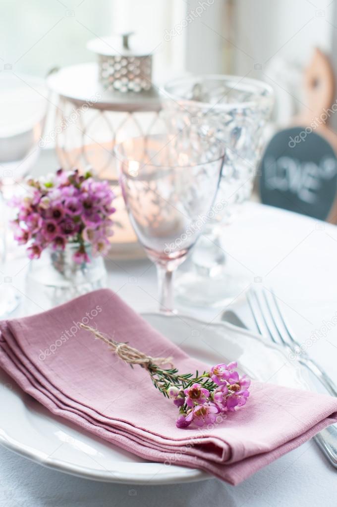 Festive wedding table setting