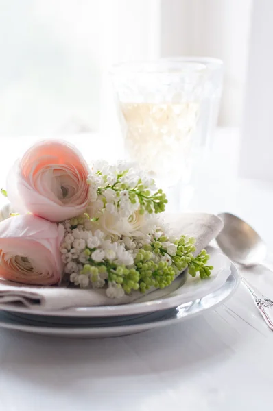 Matrimonio elegante tavolo da pranzo impostazione — Foto Stock