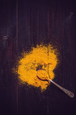 dökülen toz köri ve kaşık