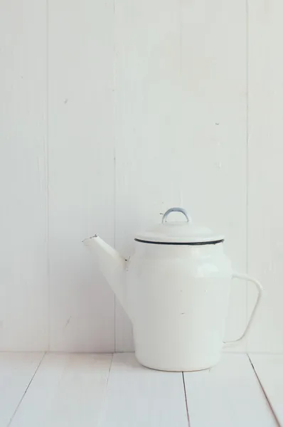 Pote de café de esmalte — Fotografia de Stock