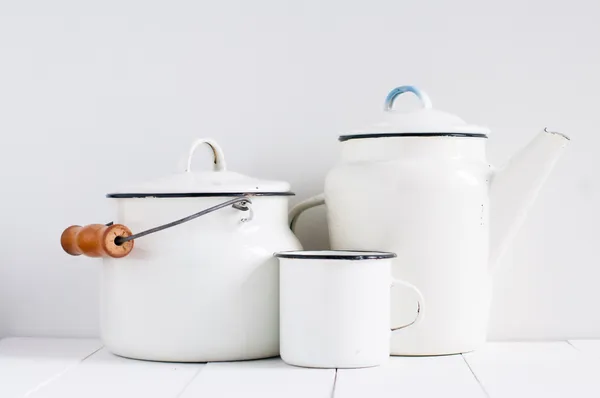 Білий vintage Кухонні приналежності — стокове фото