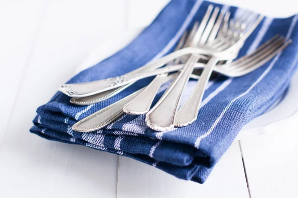 Delicate vintage silverware — Stock Photo, Image