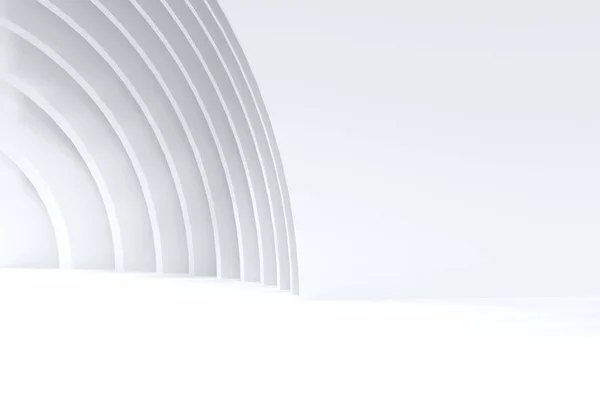 Abstrato futurista branco fundo minimalista 3d render — Fotografia de Stock