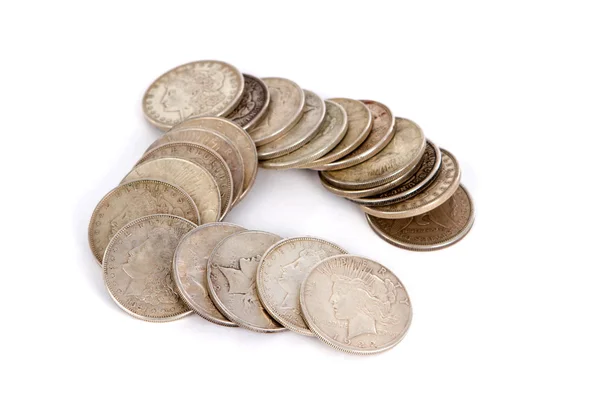 Old Silver Dollars Royalty Free Stock Photos