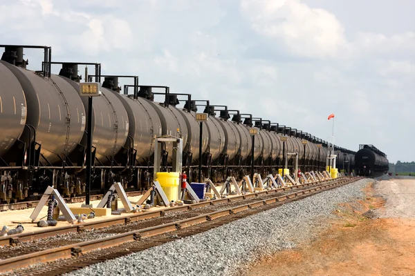 Järnvägar tankfartyg bilar — Stockfoto