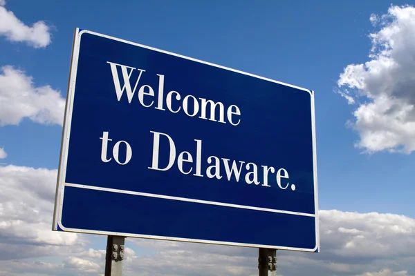 Willkommen zu delaware Zeichen — Stockfoto