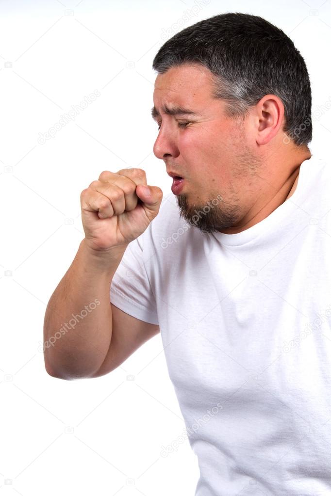 Man Coughing In Fist