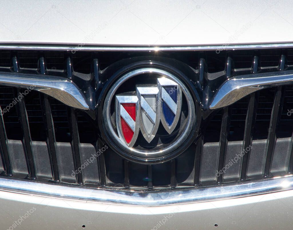Montreal, Canada - April 4, 2022: Buick car and logo at dealership. Buick, or formally the Buick Motor Division of General Motors, is a division of the American automobile manufacturer General Motors