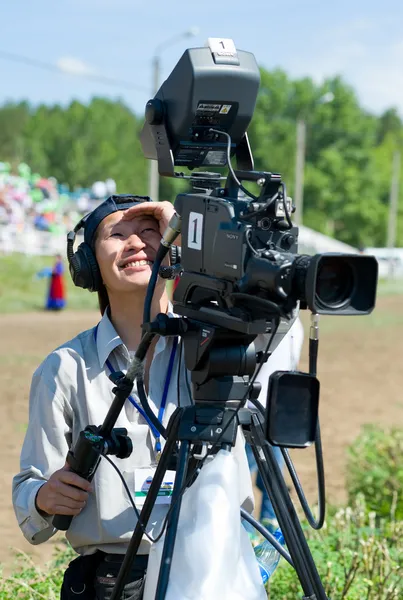 television cameraman at work