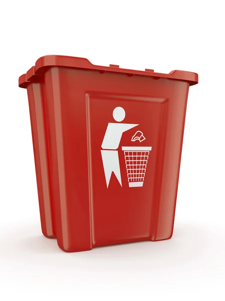 Empty recycle bin with sign recycling. — Stock Photo, Image