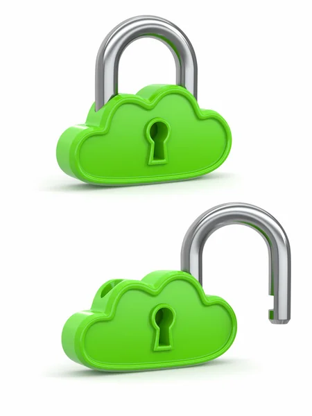 Cloud computing-als hangslot. veiligheidsconcept — Stockfoto