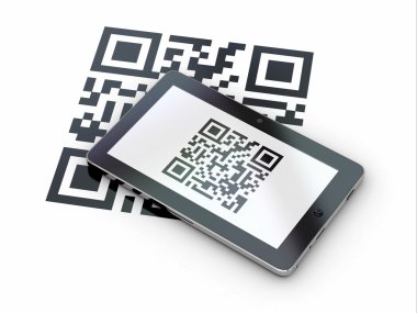 tablet pc QR code tarama. 3D