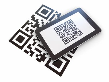 tablet pc QR code tarama. 3D