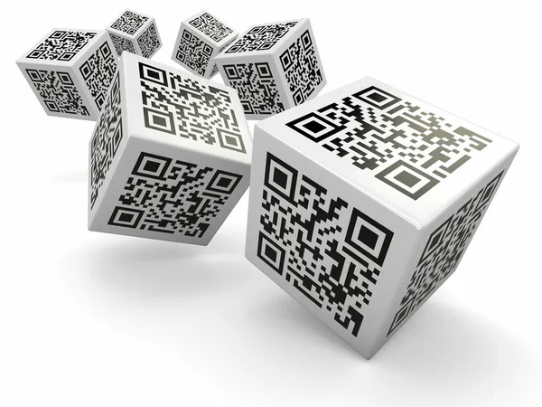 Лотерея, кубики Qr-кода как дис — стоковое фото