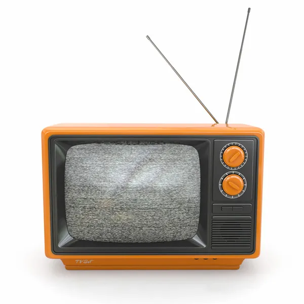 Vintage-Fernseher mit Rauschbildschirm. 3d — Stockfoto