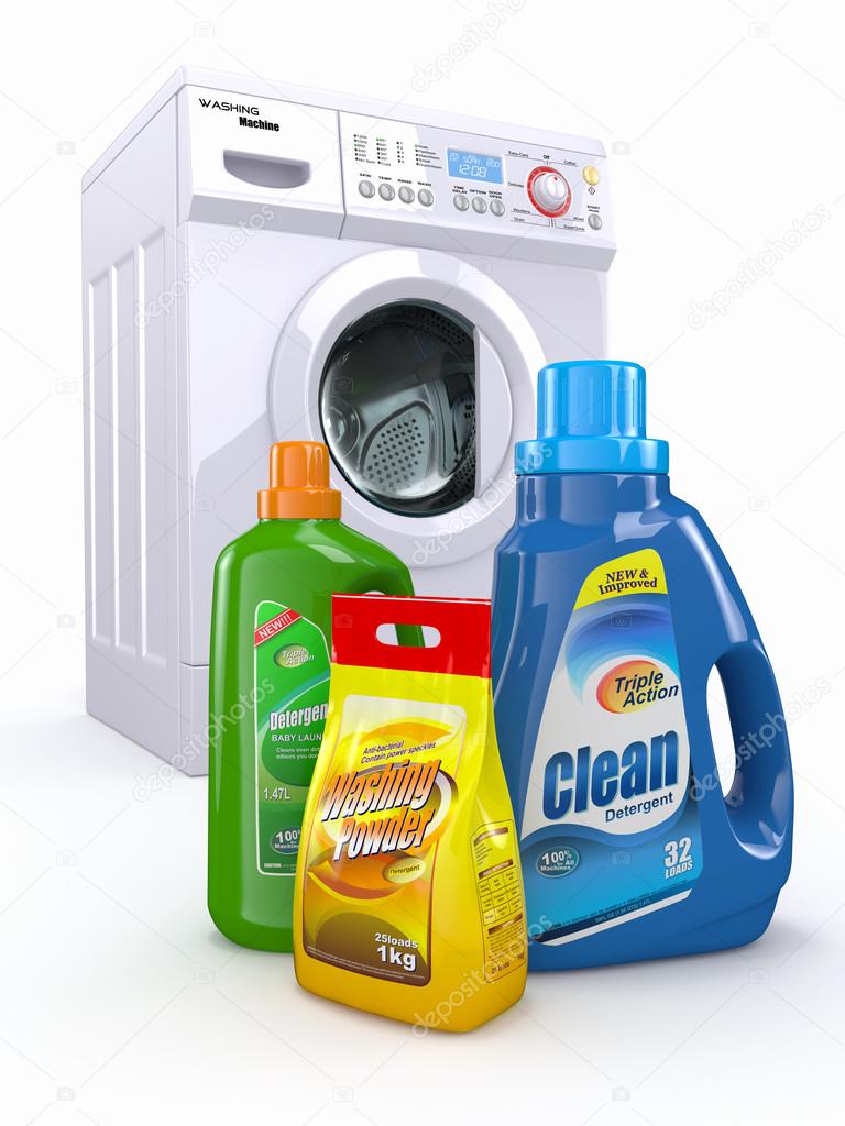 Washing machine and detergent bottles