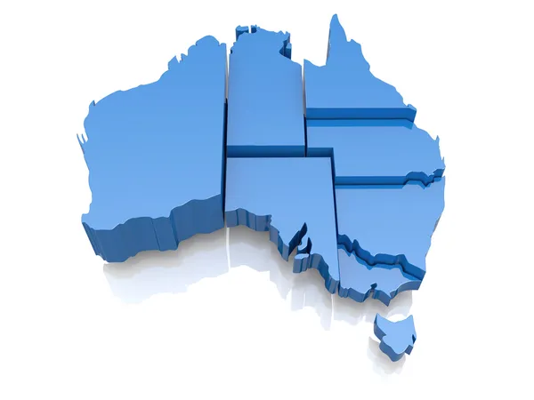 Tredimensionell karta över Australien — Stockfoto