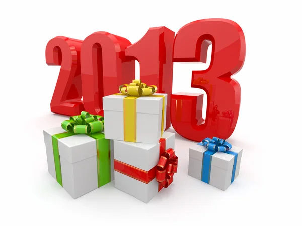 Happy New year 2013. Gifts. — Stock Photo, Image