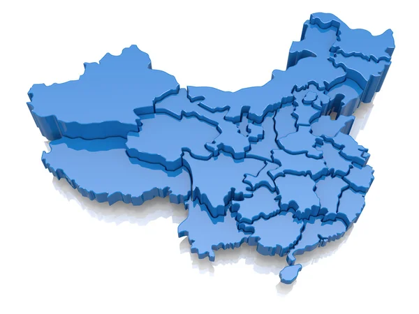 Тривимірну карту Китаю — стокове фото
