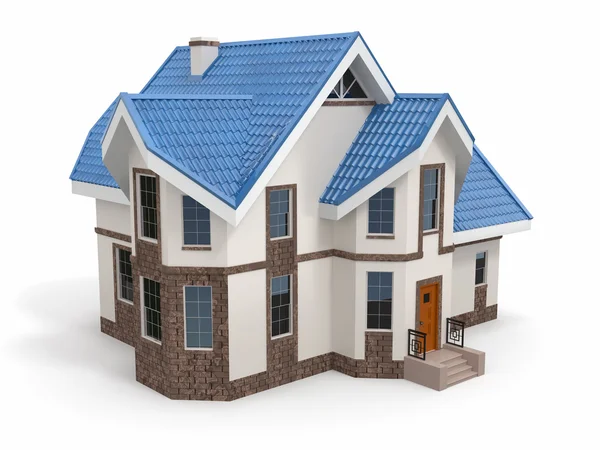 beyaz zemin üzerine ev