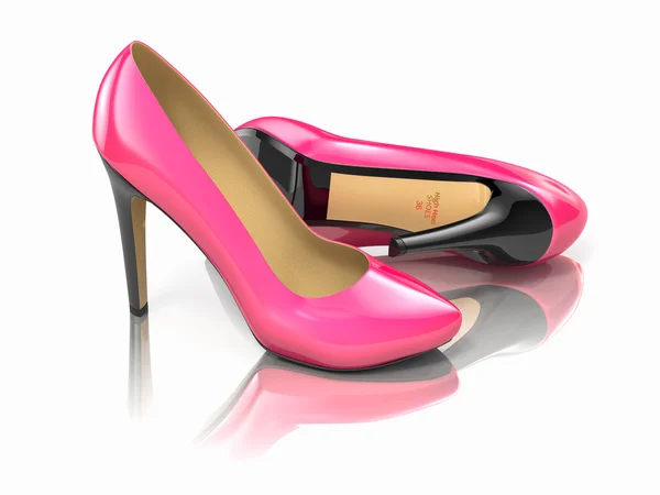粉红色高跟鞋的鞋。3d — 图库照片