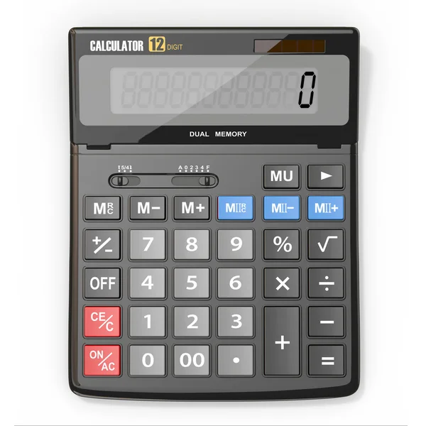 Calculator op witte geïsoleerde achtergrond — Stockfoto