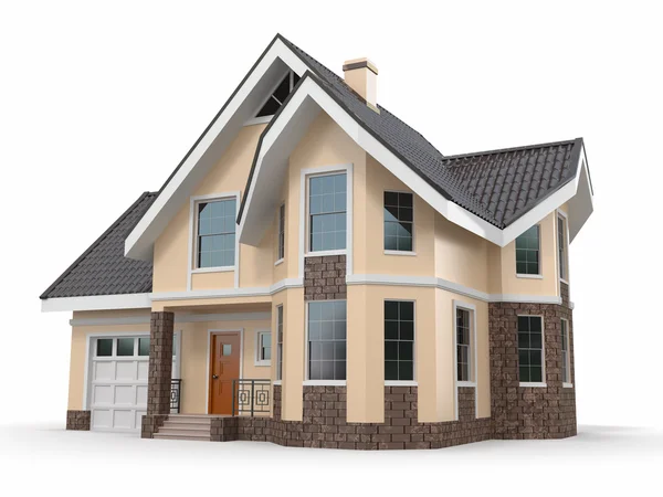 House on white background. Three-dimensional image — Stock Photo, Image