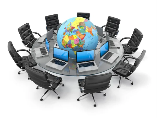 Koncepcja komunikacji globalnej biznesowej. 3D — Zdjęcie stockowe