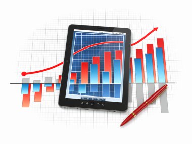 Dijital tablet pc ile mali grafik ve grafik