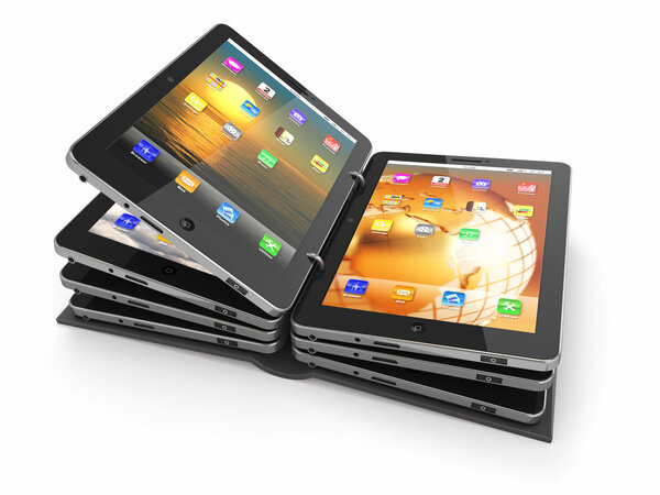 Opened book or folder from tablet pc