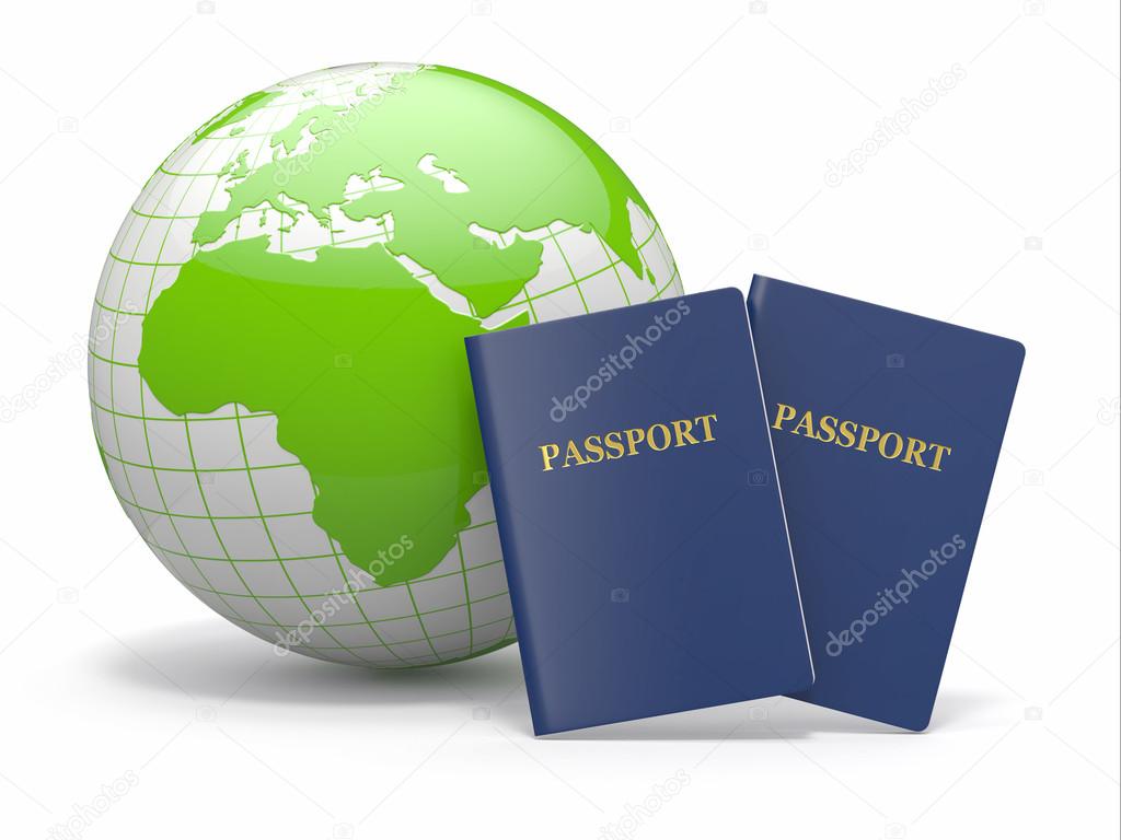 World travel. Earth and passport. 3d