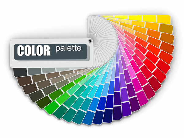 Color palette guide on white background