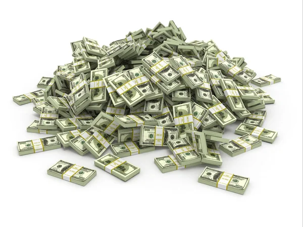 Dollars. Pile from packs of money — Stock Photo, Image