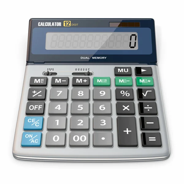 Kalkulator pada latar belakang putih yang terisolasi — Stok Foto