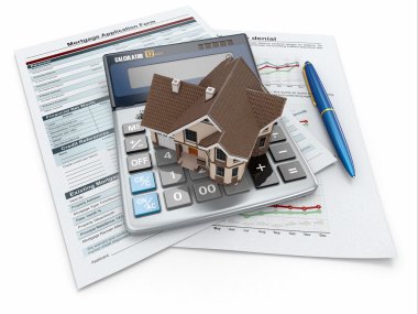 Mortgage hesap makinesi ve house ile başvuru formu.