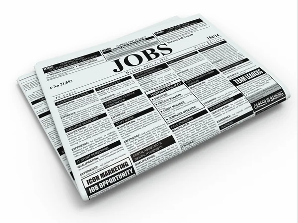 Cerca lavoro. Giornale con annunci pubblicitari . — Foto Stock