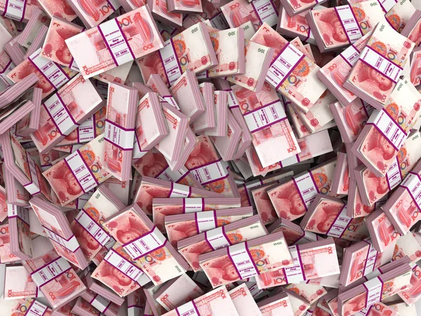 Yuan. Background from packs off money. — Stock Photo, Image