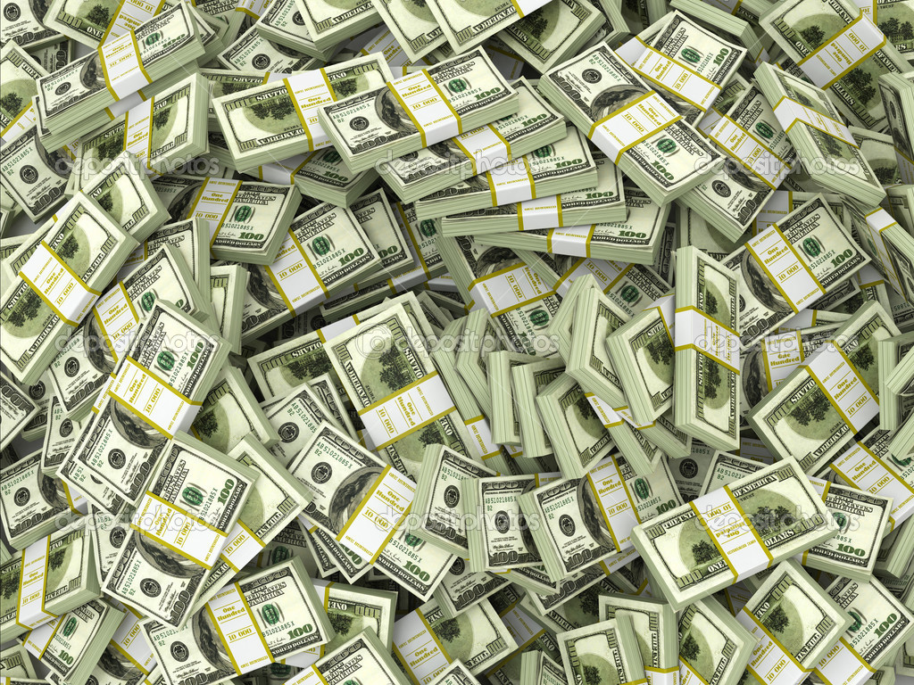 Dollars. Background from packs off money. — Stock Photo © maxxyustas