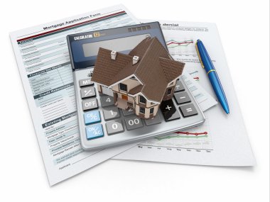 Mortgage hesap makinesi ve house ile başvuru formu.