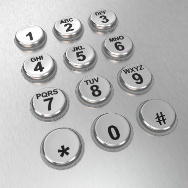 Metalik Ankesörlü telefon tuş takımı
