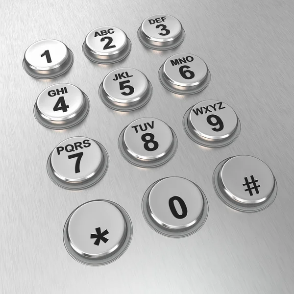 Metallic pay phone keypad — Stock Photo, Image