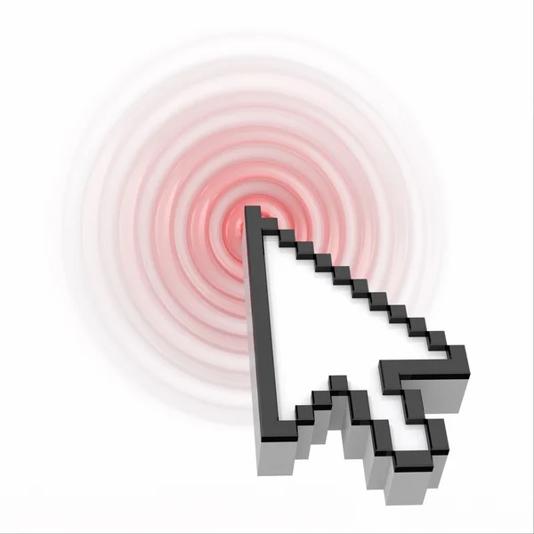 Clique. Cursor de mouse de computador . — Fotografia de Stock