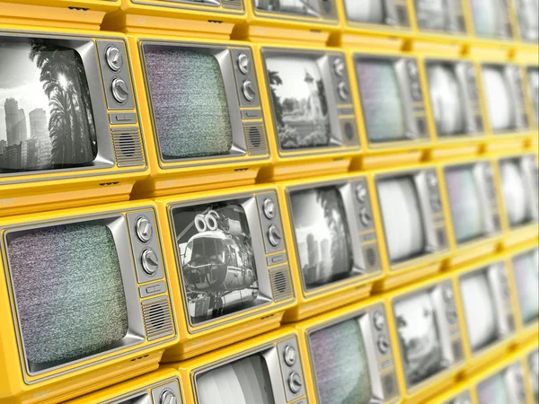 Wall from retro TV — Stock Photo, Image