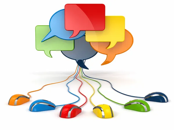 Concetto di social network. Forum o chat bolla discorso . — Foto Stock