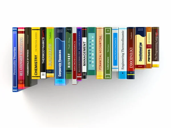 Lernkonzept. Bücher im Regal. — Stockfoto