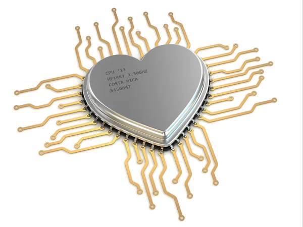 Min favorit processor. CPU som hjärta. — Stockfoto