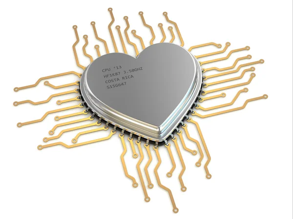 Il mio processore preferito. Cpu come cuore . — Foto Stock