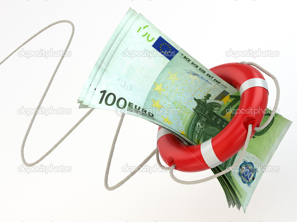 Financial aid. Life preserver and euro.