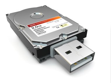 Usb file back up external hard drive. clipart