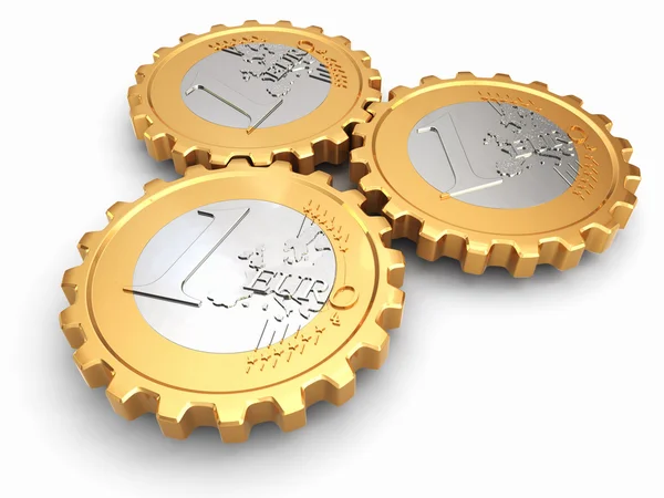 Euro coins as gear. Financial concept. — Stock Photo, Image